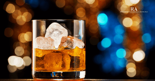 iced whiskey drink christmas lights drinking alcohol dwi