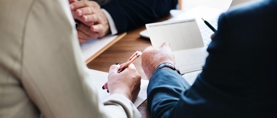 Lawyers working on case